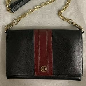 Tory Burch Emerson Saffiano Leather Chain Wallet